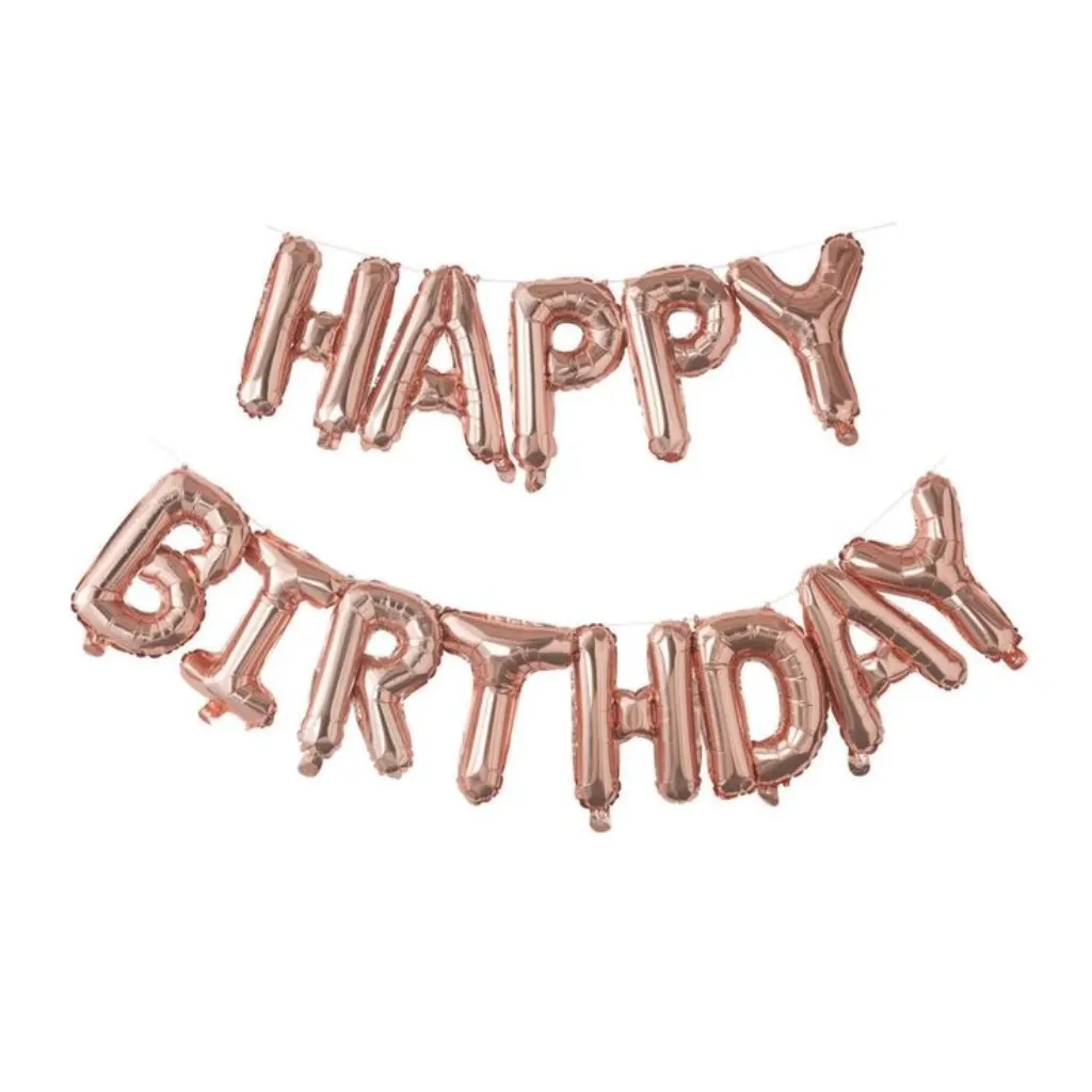Sur Pinterest Ginger Ray Happy Birthday Rose Gold Mylar Balloon Bunting