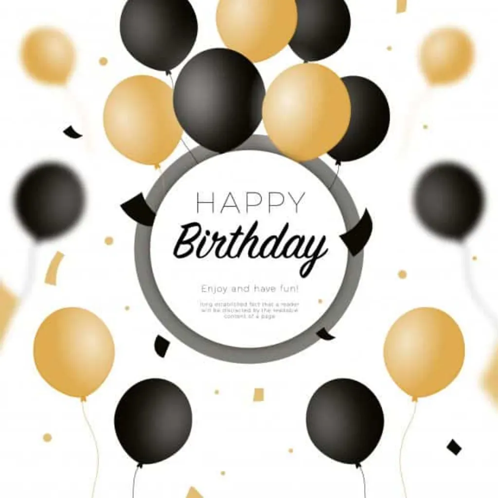 Sur Pinterest Fond De Joyeux Anniversaire Avec Des Ballons Noirs Et Dorés
