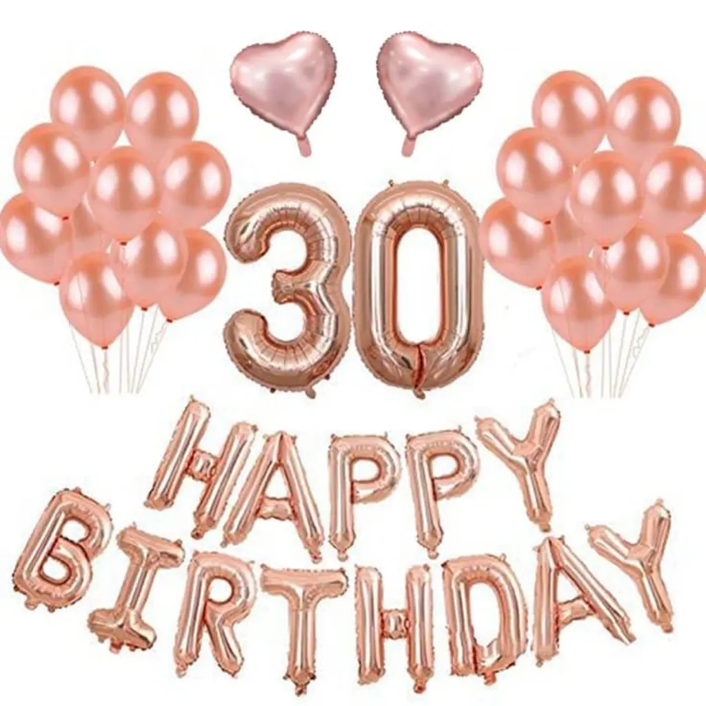 Sur Pinterest Kit Anniversaire Ballons Rose Gold 30 ans | Hollyparty.com