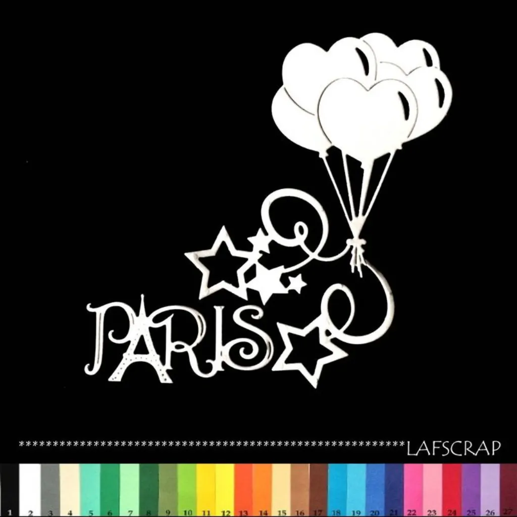 Sur Pinterest Cuts scrapbooking ball birthday heart Word paris star cut paper