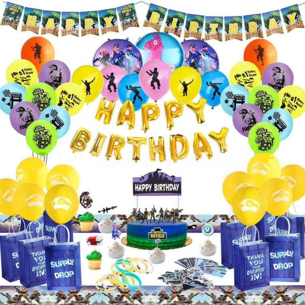 Sur Pinterest Fortnite Themed Balloons Party Supplies Whole Set Birthday Party