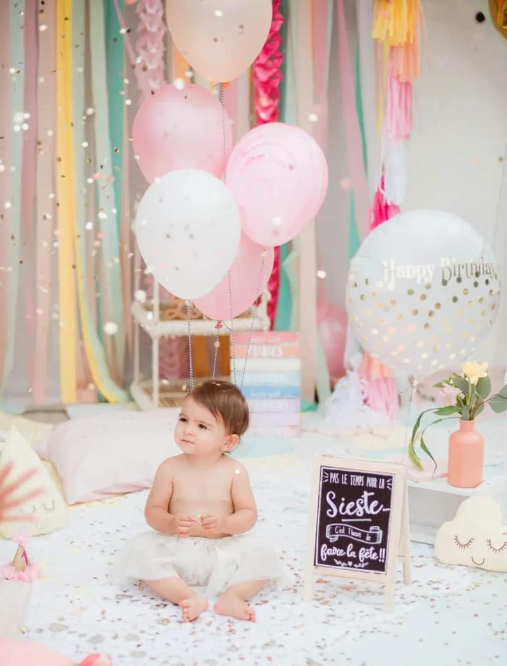 Sur Pinterest anniversaire rose 1 an petite fille – ballons – pink birthday first