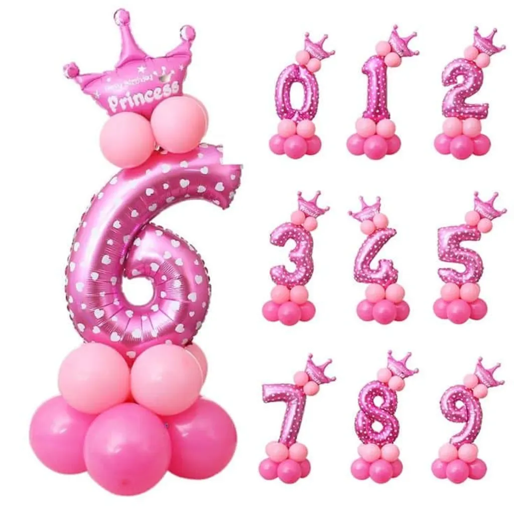 Sur Pinterest 16pcs/set Crown Number Ballons Kid 1st Birthday Party Decorations Kids