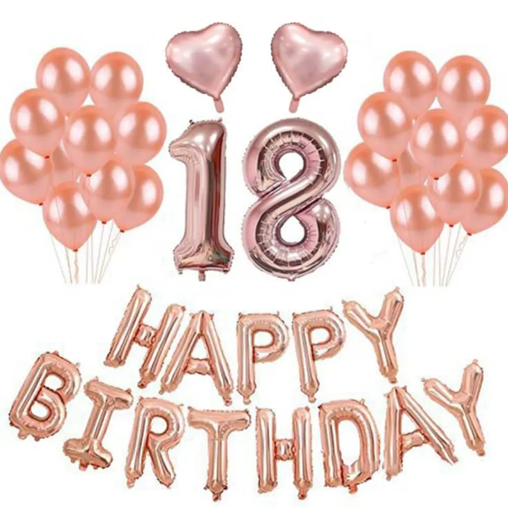 Sur Pinterest Kit Anniversaire 18 ans Ballons Rose Gold | Hollyparty.com