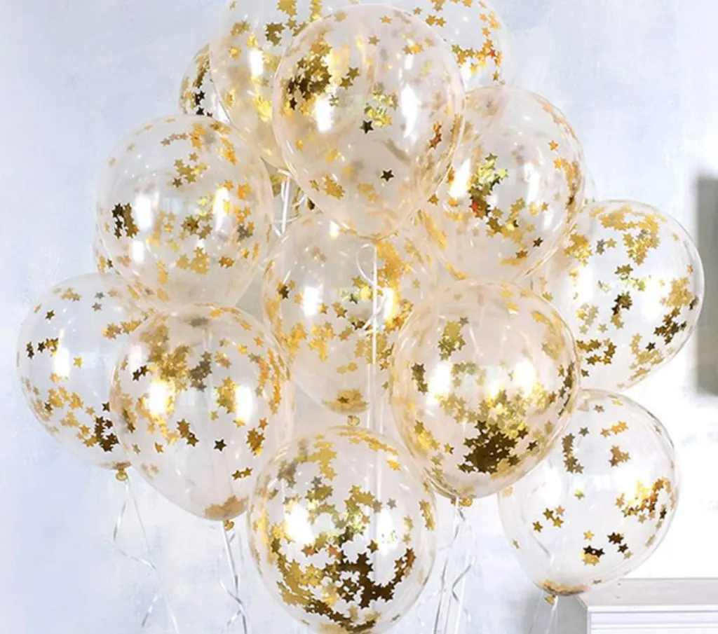 Sur Pinterest 10X Clear Balloons Gold Star foil Confetti Transparent Balloons Happy