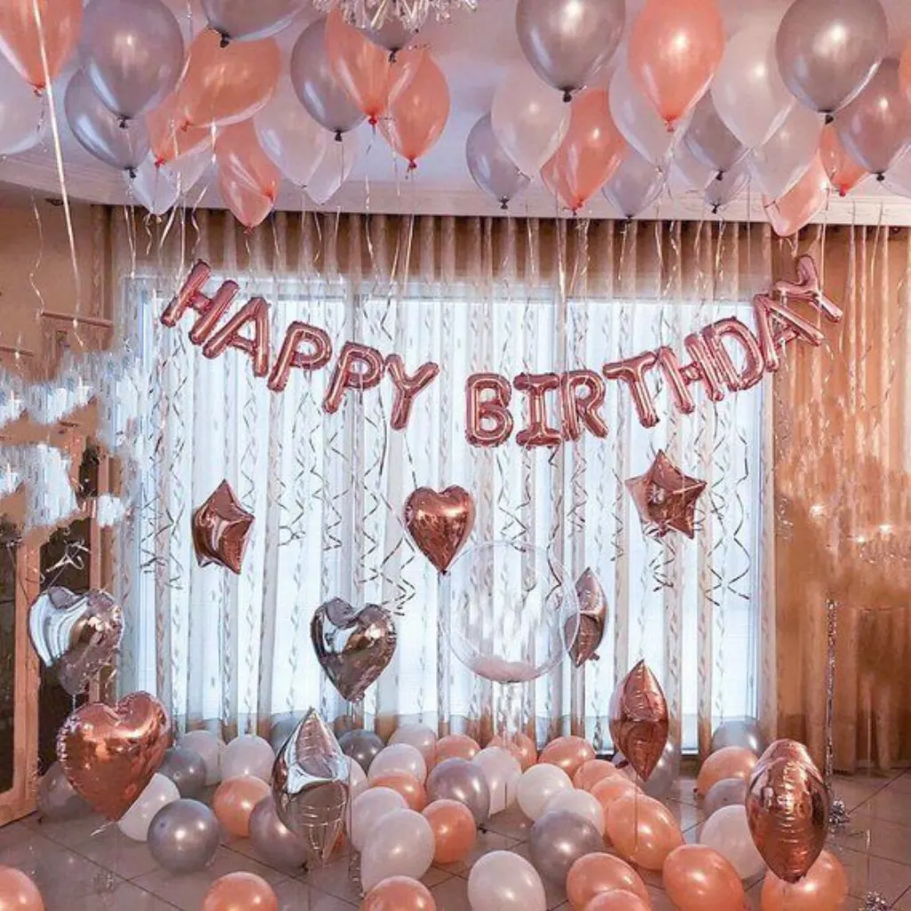 Sur Pinterest Ensemble de décoration rose or joyeux anniversaire | 21ème