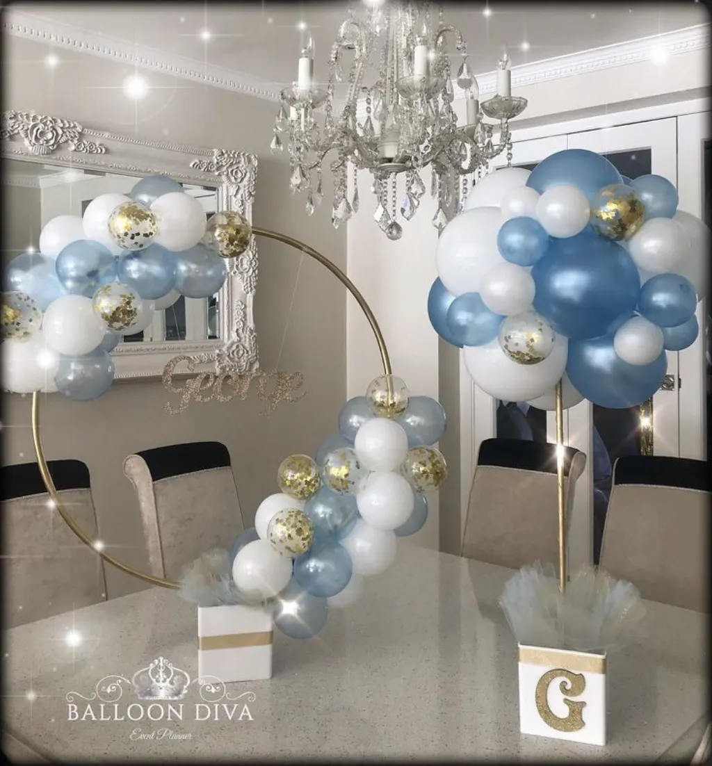 Sur Pinterest Balloon hoop & topiary Centrepiece