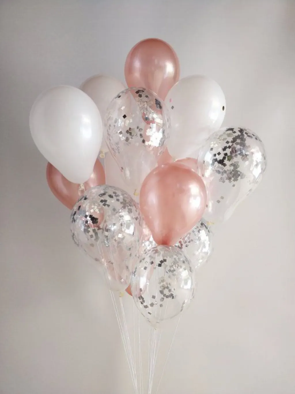 Sur Pinterest Rose Gold White Silver Confetti Rose Gold Balloons/ Confetti Balloons/
