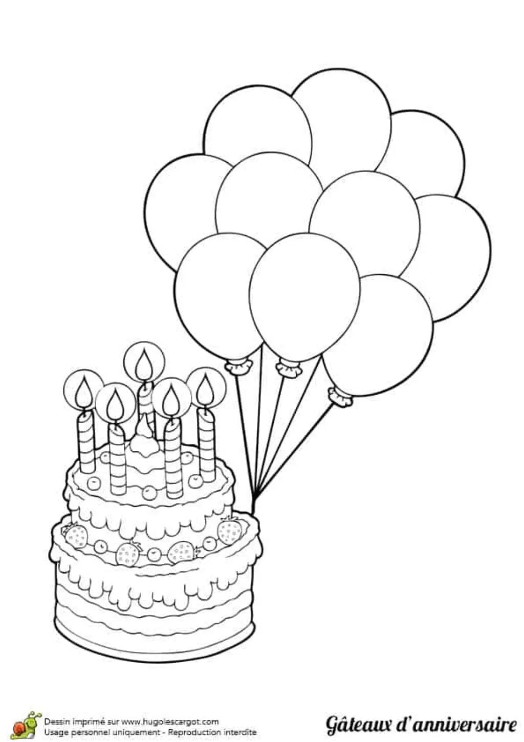 Sur Pinterest Le gâteau d’anniversaire et les ballons, à colorier