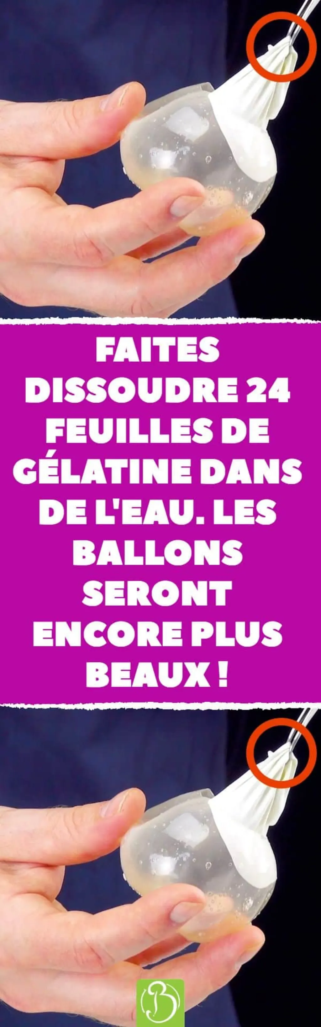 Sur Pinterest Faites dissoudre 24 feuilles de gélatine dans de l’eau. Les ballons