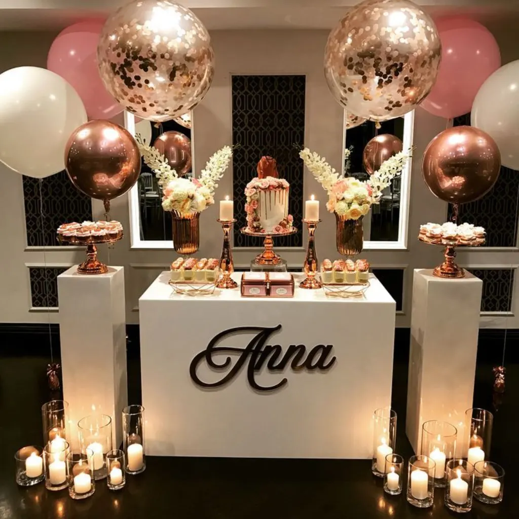 Sur Pinterest A stunning pink and rose gold set up for the equally stunning Anna