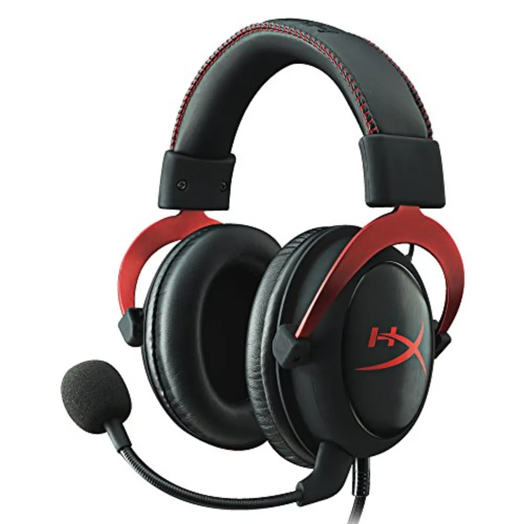 Casque de jeu HyperX Cloud II - Son surround 7.1 - Coussinets d'oreille en mousse à mémoire de forme - Cadre en aluminium durable - Casque multi-plateformes - Fonctionne avec les ordinateurs PC, PS4, PS4 PRO, Xbox One, Xbox One S - Rouge (KHX-HSCP-RD)