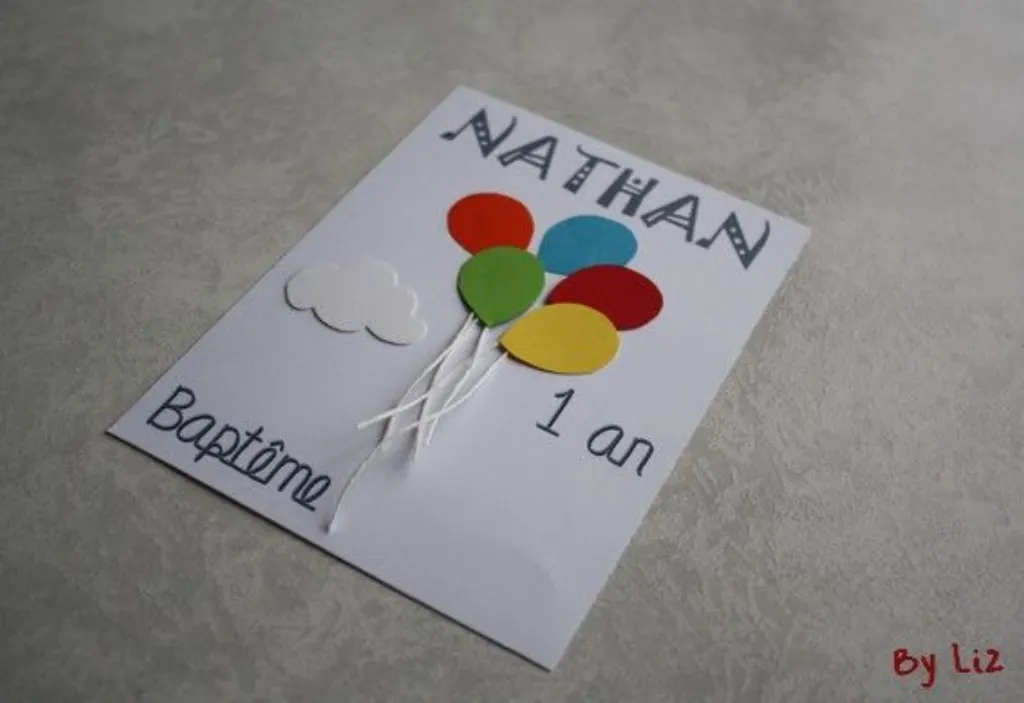 Sur Pinterest Carton d’invitation à un anniversaire avec un bouquet de ballons