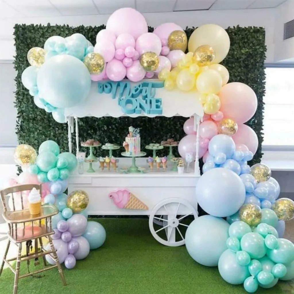 Sur Pinterest DIY Pastel Matte Rainbow Balloon Garland Kit Gold Confetti Balloons-