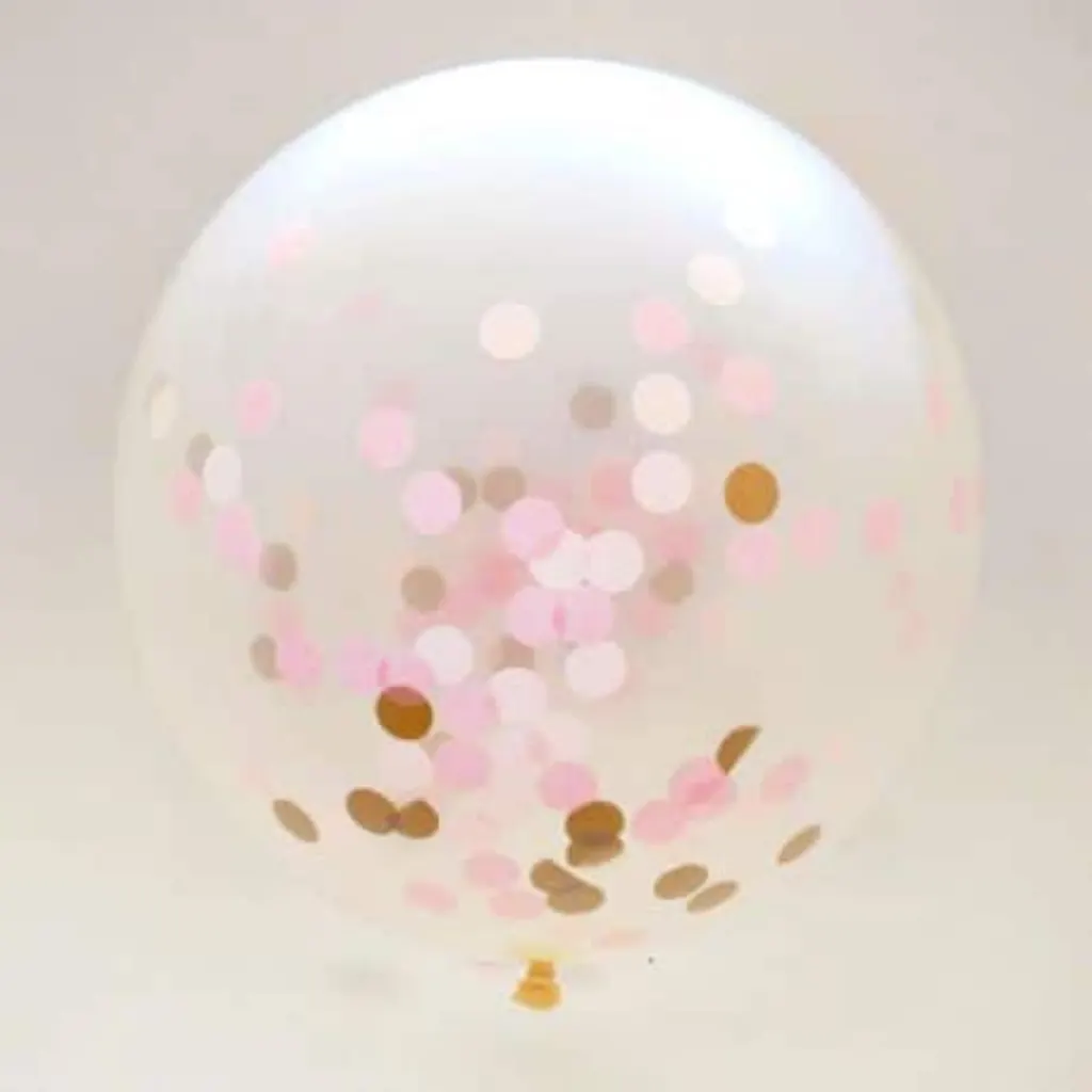 Sur Pinterest 3 ballons confettis rose doré
