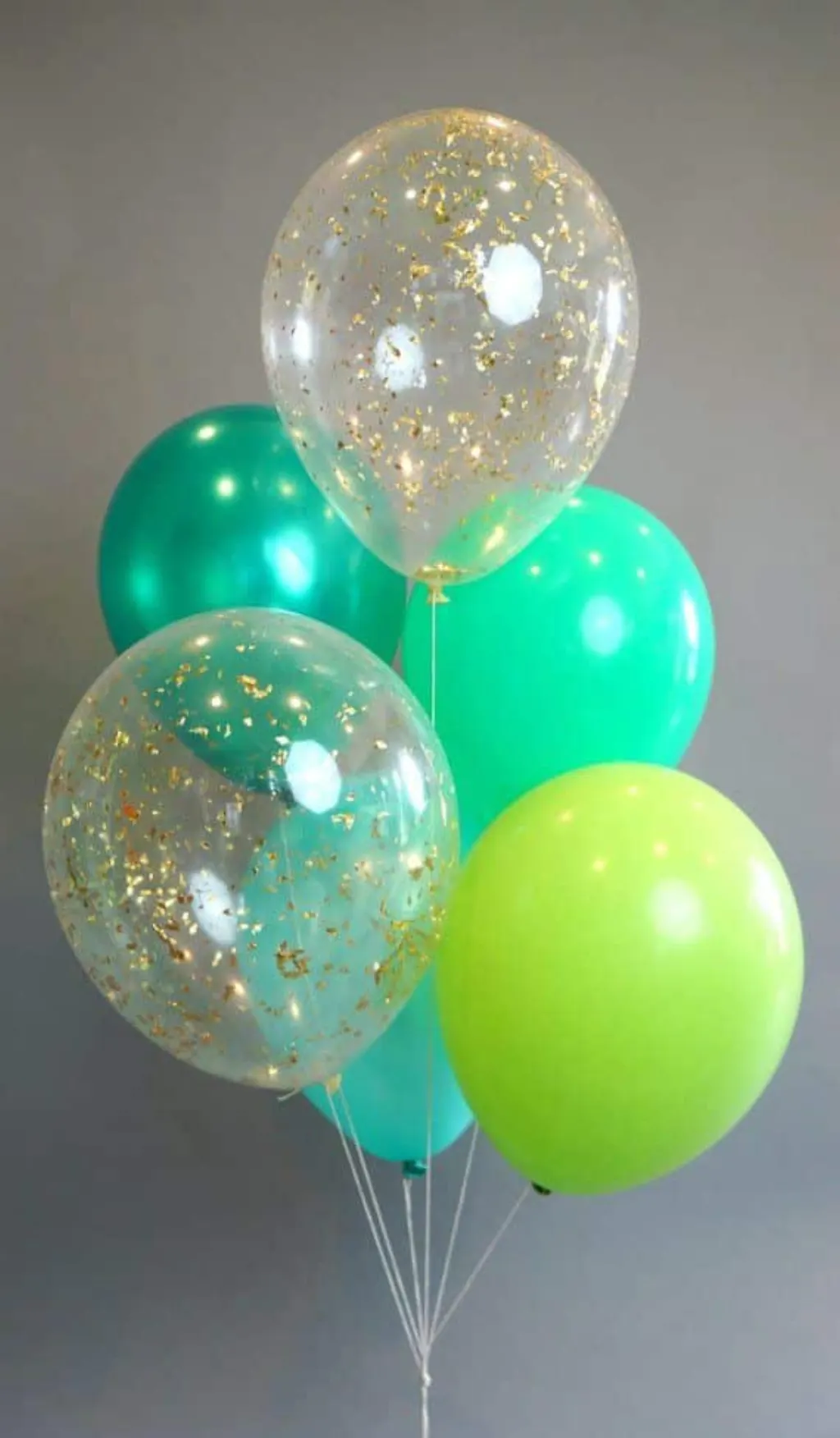 Sur Pinterest Greens and Gold Balloon Bouquet | Gold Confetti Balloons | Set of 6