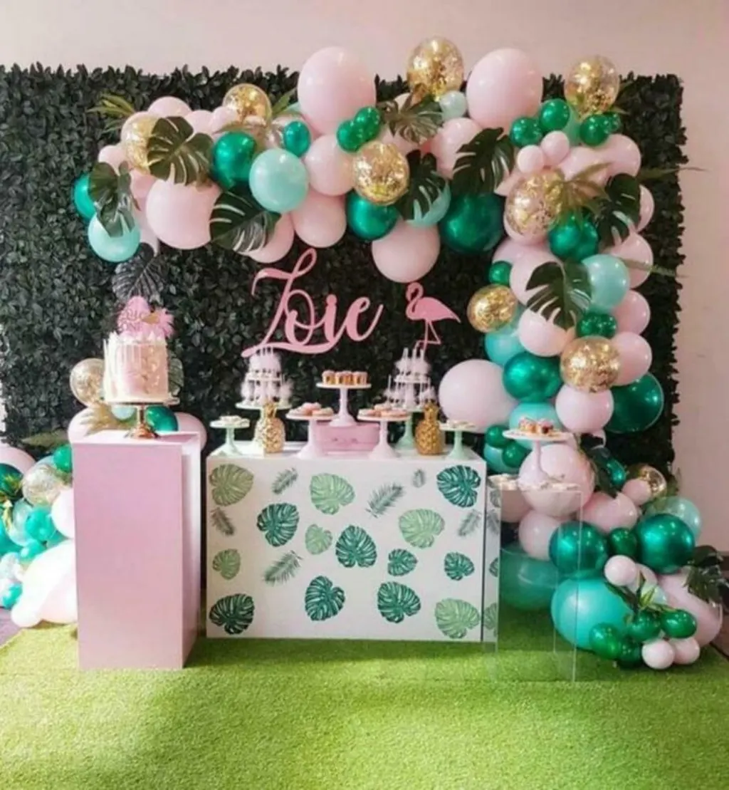 Sur Pinterest Beautiful Pink & Mint Rose Gold Confetti Balloon Garland Kit-Party
