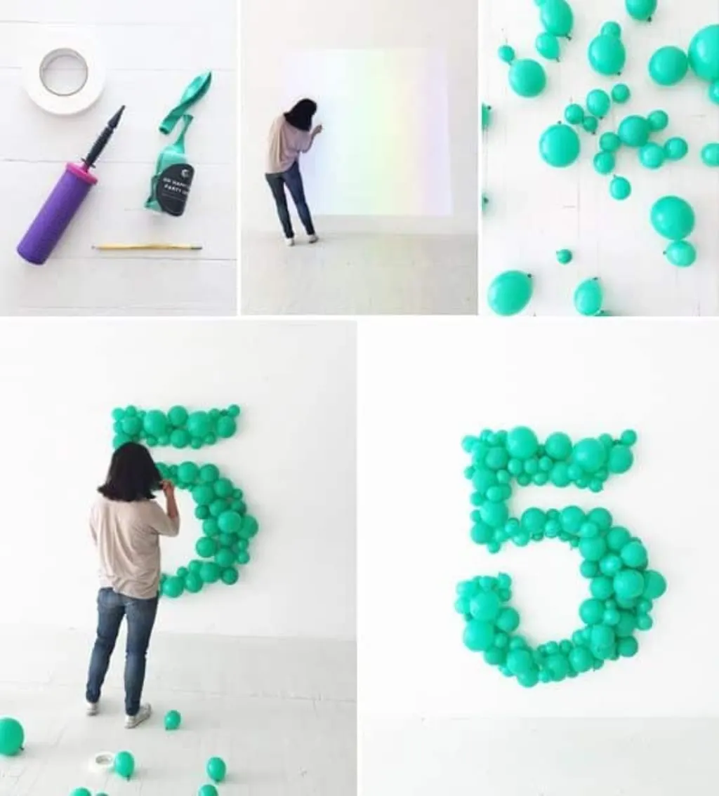 Sur Pinterest DIY party decorations: balloon backdrop or wall art #party