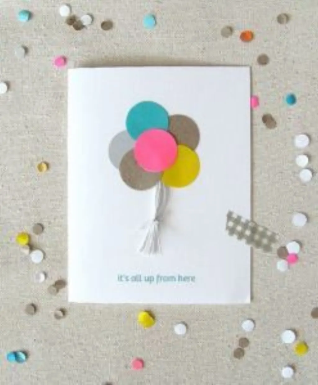 Sur Pinterest carte anniversaire ballons colorés