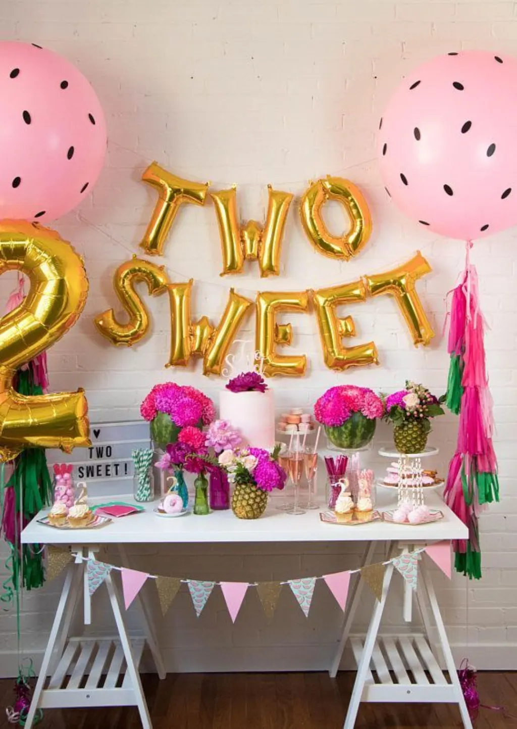 Sur Pinterest Two Sweet Balloon Banner – Two-tti Fruity Theme Decor – Watermelon