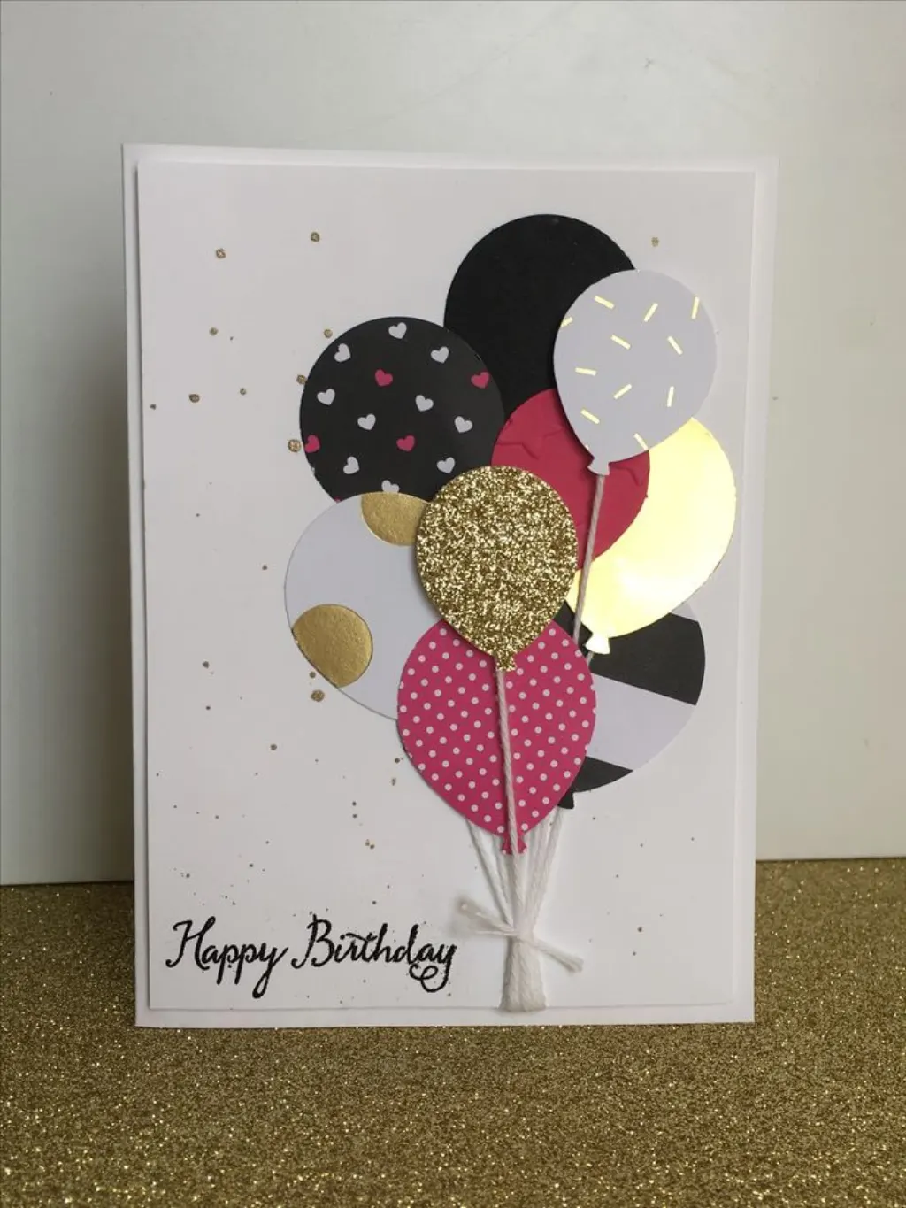 Sur Pinterest Happy Birthday Balloon Card Whisper White base 5 3/4 x 8 1/4 Whisper