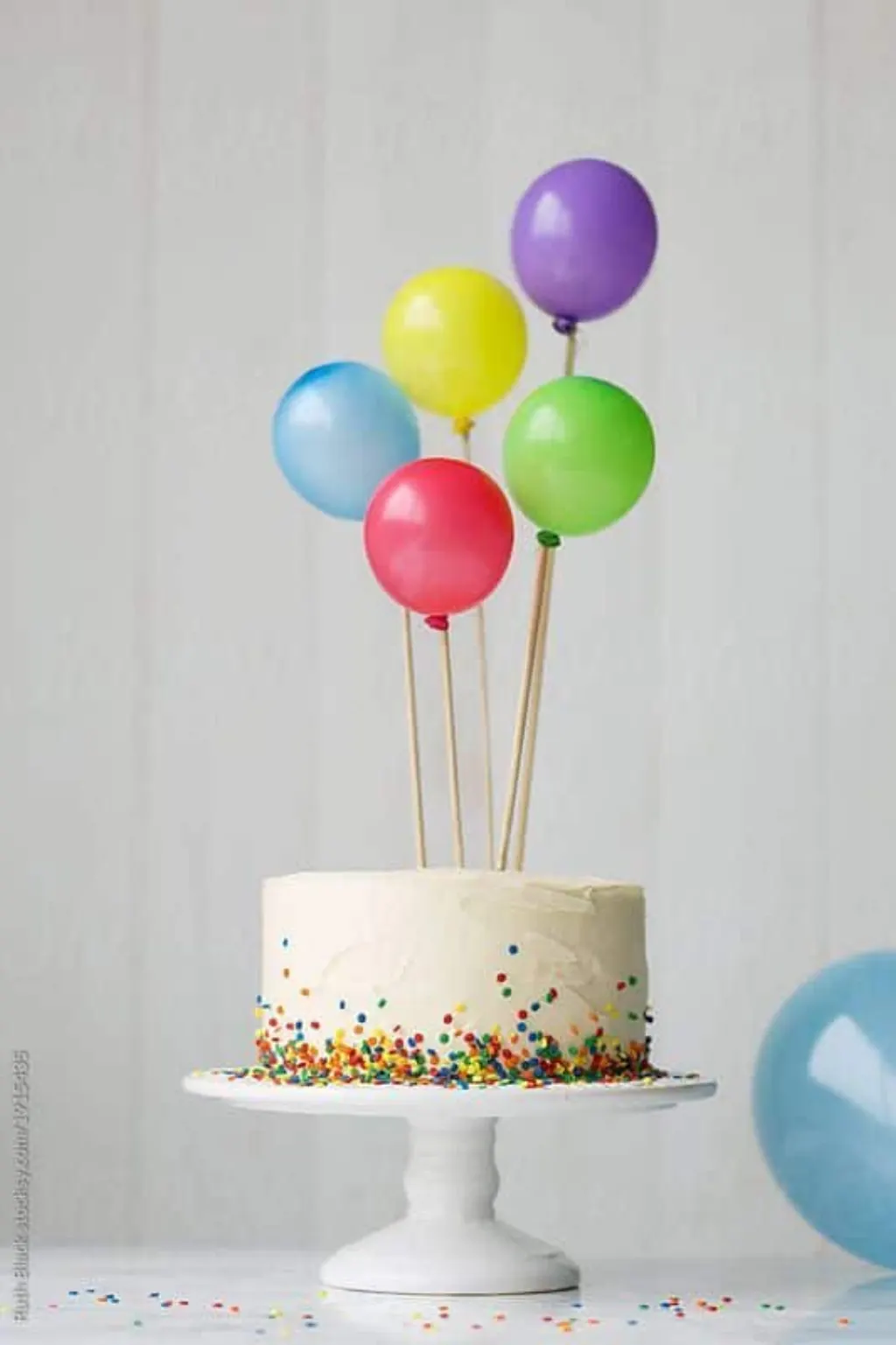 Sur Pinterest Birthday cake decorated with colorful balloons by Ruth Black for