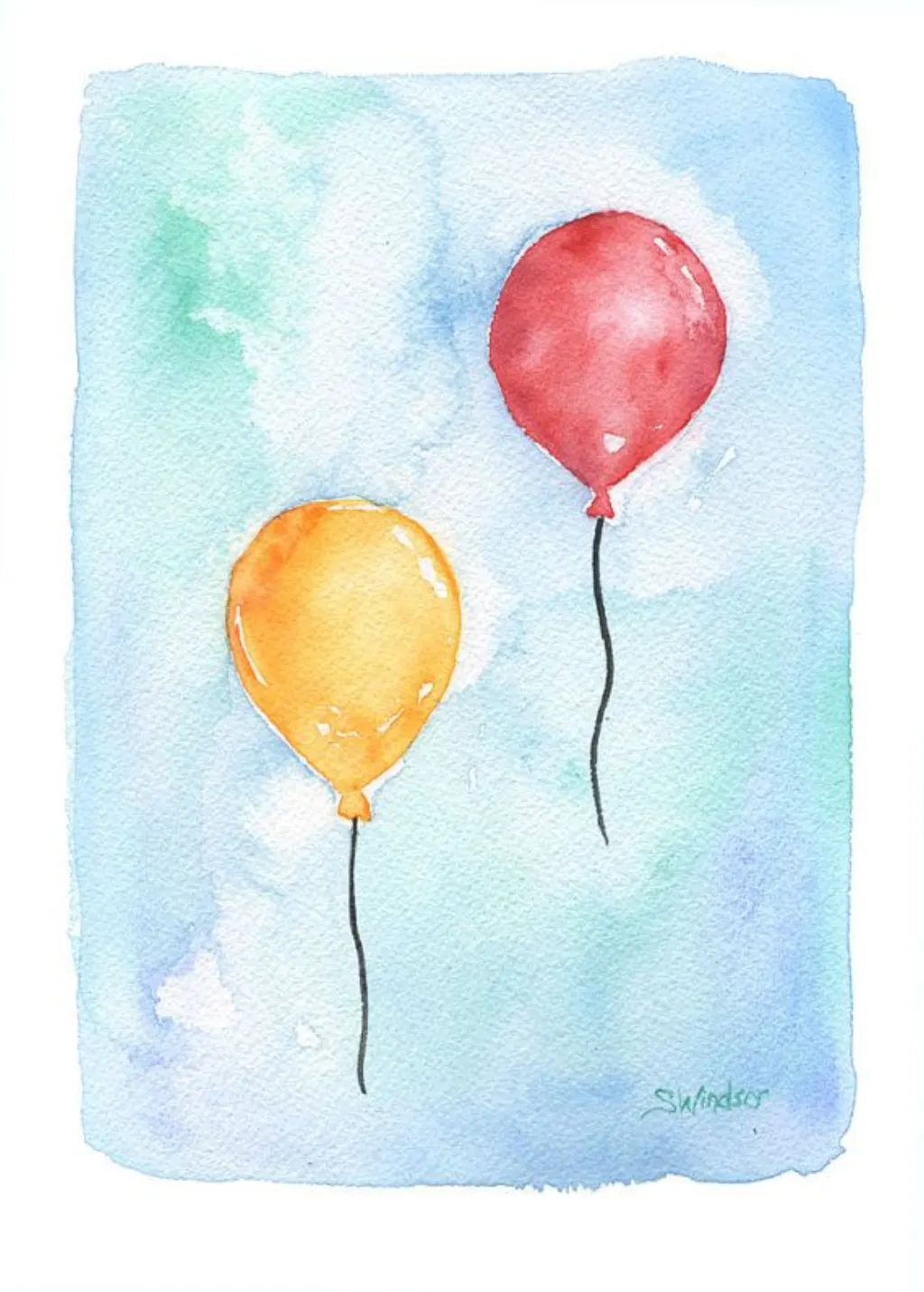 Sur Pinterest Balloons Watercolor Thank You Note Cards Set of 6 – 5.5×4.25. ◅. ▻