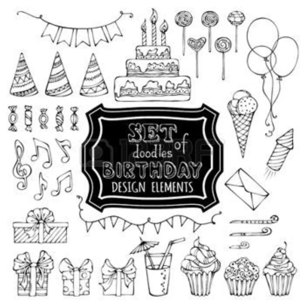 Sur Pinterest noir et blanc: Ensemble d'éléments de conception contour