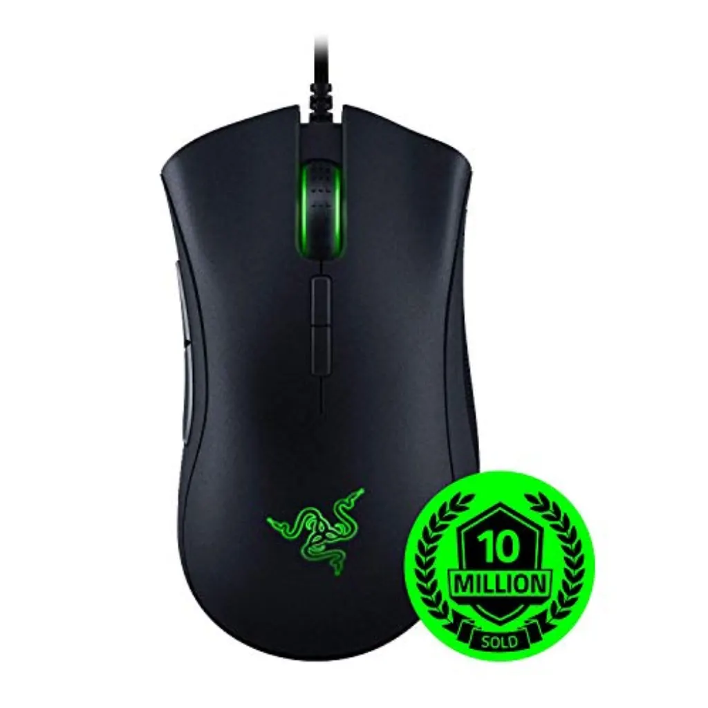 Souris de jeu Elite de Razer DeathAdder: Capteur optique de 16 000 ppp - Éclairage RGB chroma - 7 boutons programmables - Interrupteurs mécaniques - Poignées latérales en caoutchouc - Noir mat