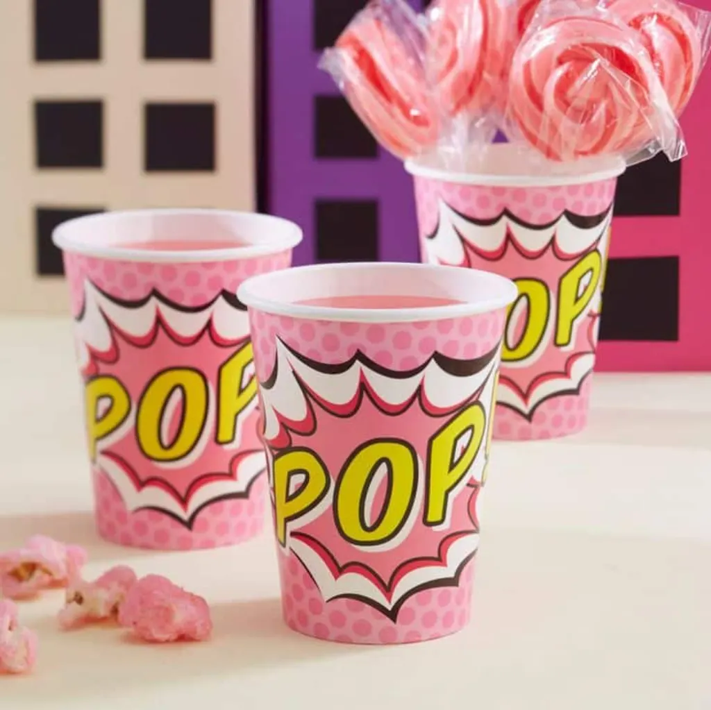 Sur Pinterest 8 Gobelets « POP » anniversaire super héros fille