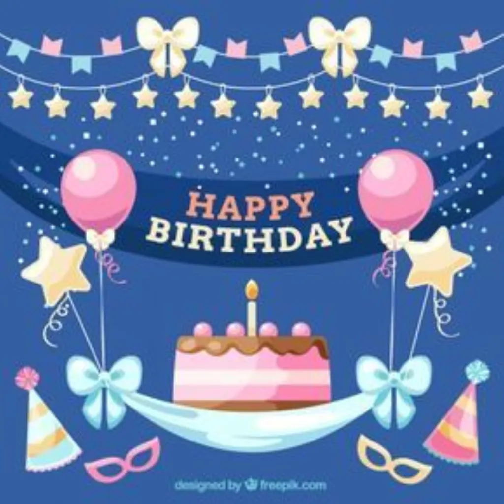 Sur Pinterest happy birthday / joyeux anniversaire / ballon rose / étoile or /