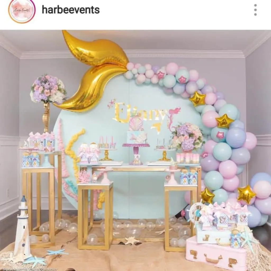 Sur Pinterest Mermaid Theme Dessert table and Decor