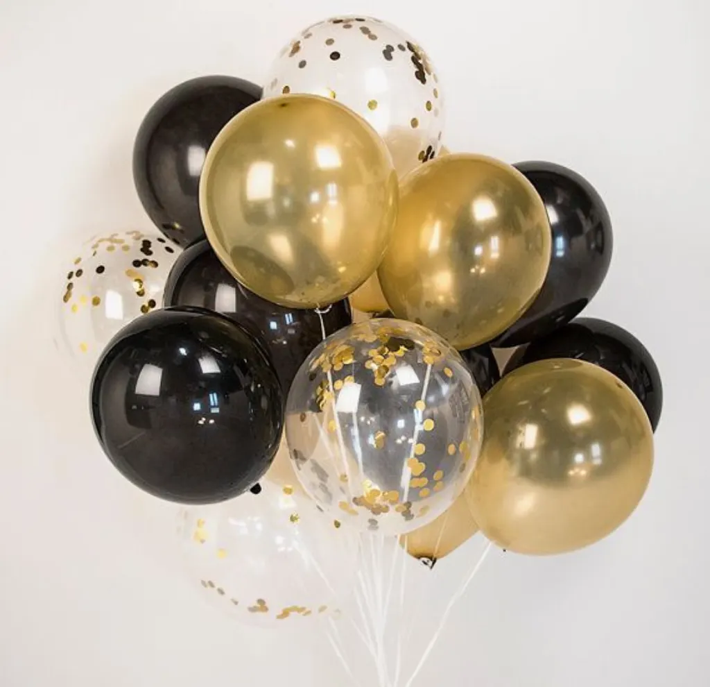 Sur Pinterest Bouquet Ballons Baudruche Biodégradable Noir & Or | Holly Party
