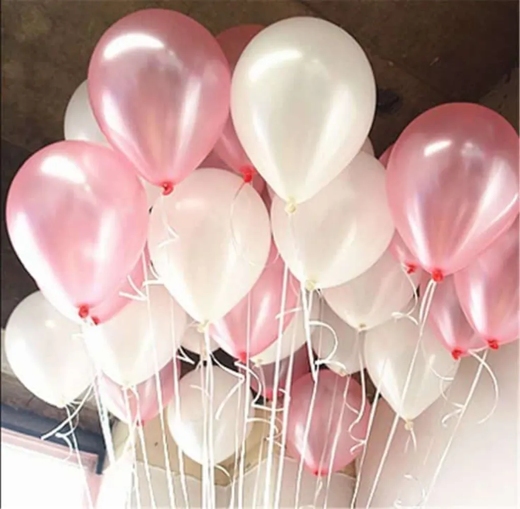 Sur Pinterest AnnoDeel 50 pcs 12inch Pink and White Balloons, Pearl Latex Balloons