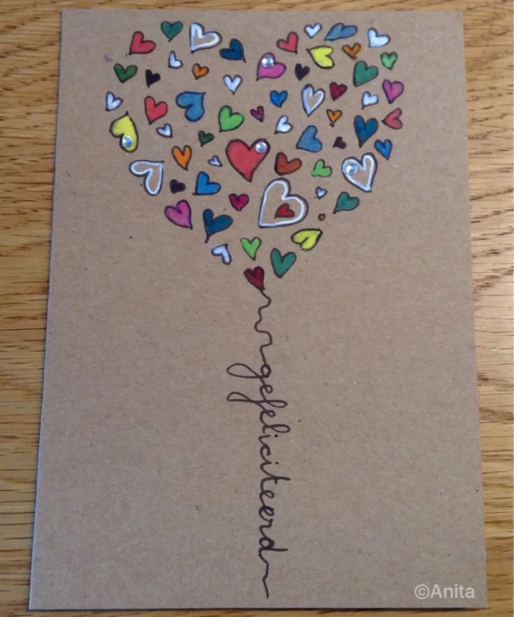 Sur Pinterest ballon met hartjes en gefeliciteerd-touw
