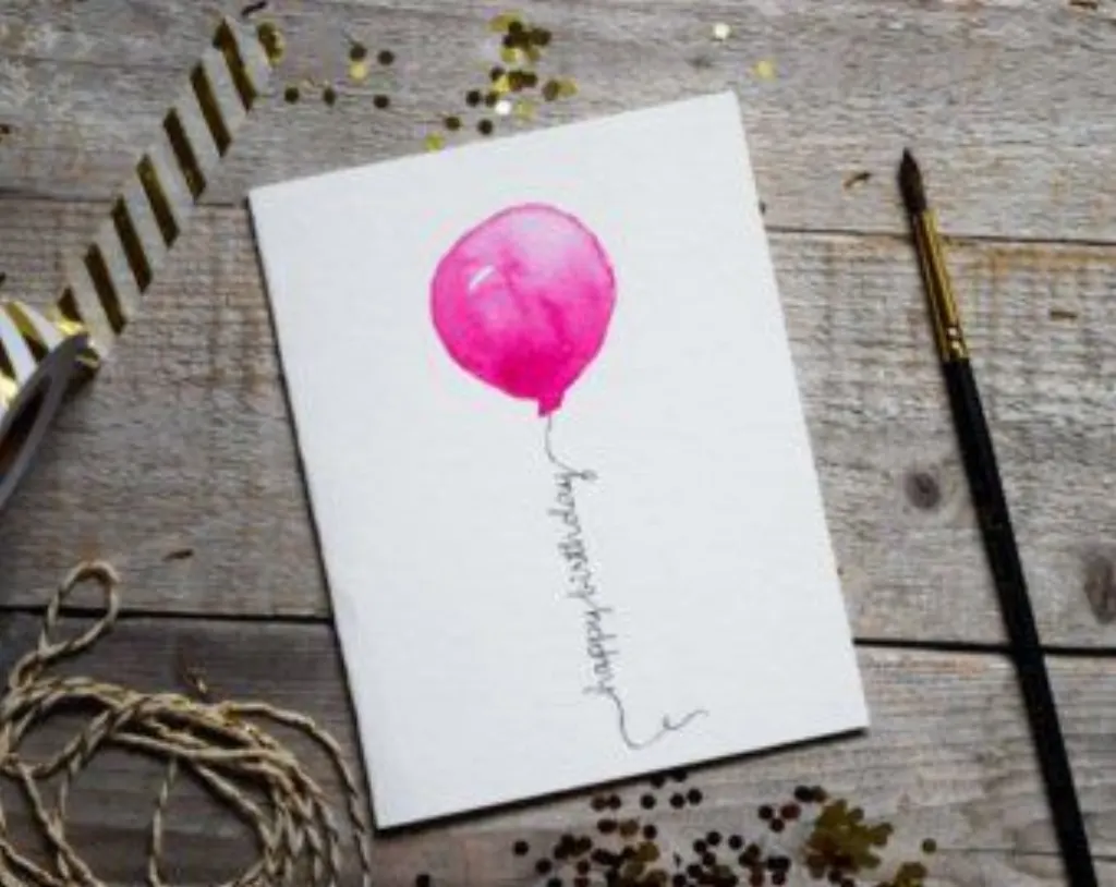 Sur Pinterest Watercolor Happy Birthday Card, Balloon Card, Card for Birthday,