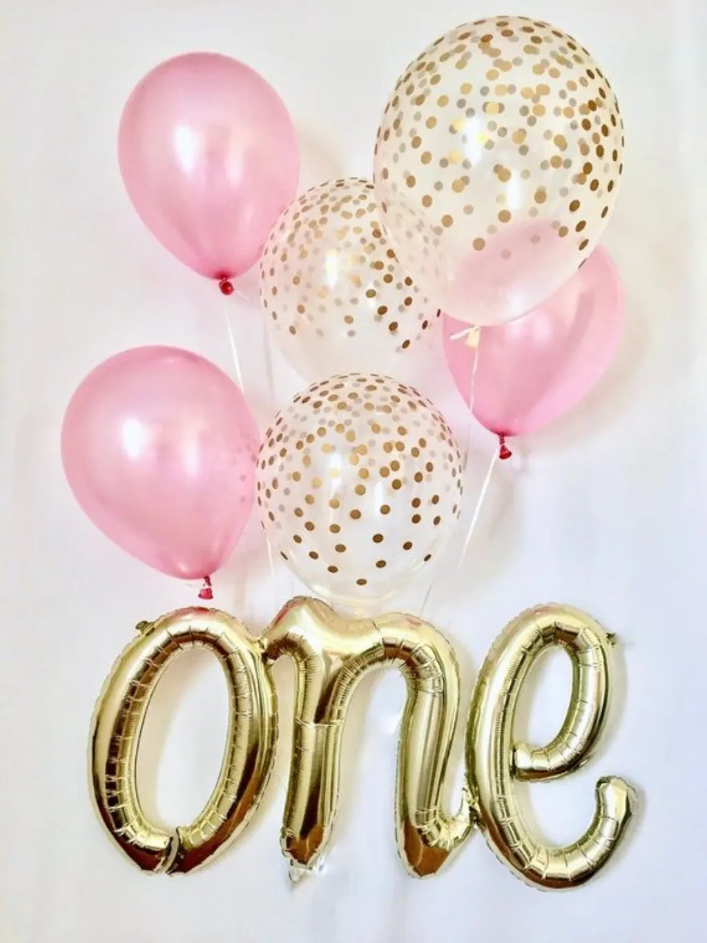 Sur Pinterest Un Script ballon ~ un ballon ~ rose & or premier anniversaire ballon