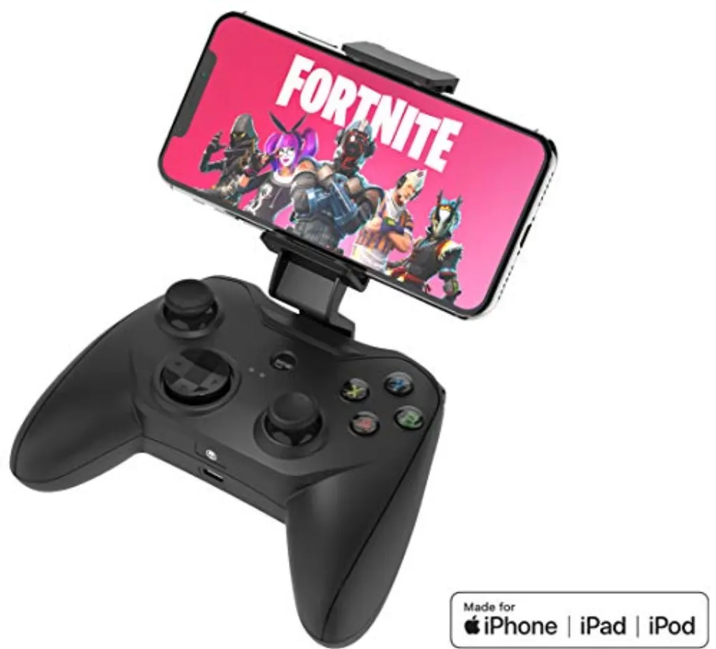 Contrôleur de manette de jeu certifié Rotor Riot Mfi pour iPhone - Câblé avec compatibilité L3 + R3, chargement avec passage en puissance, D-Pad amélioré à 8 voies, et appareil mobile ZeroG redessiné