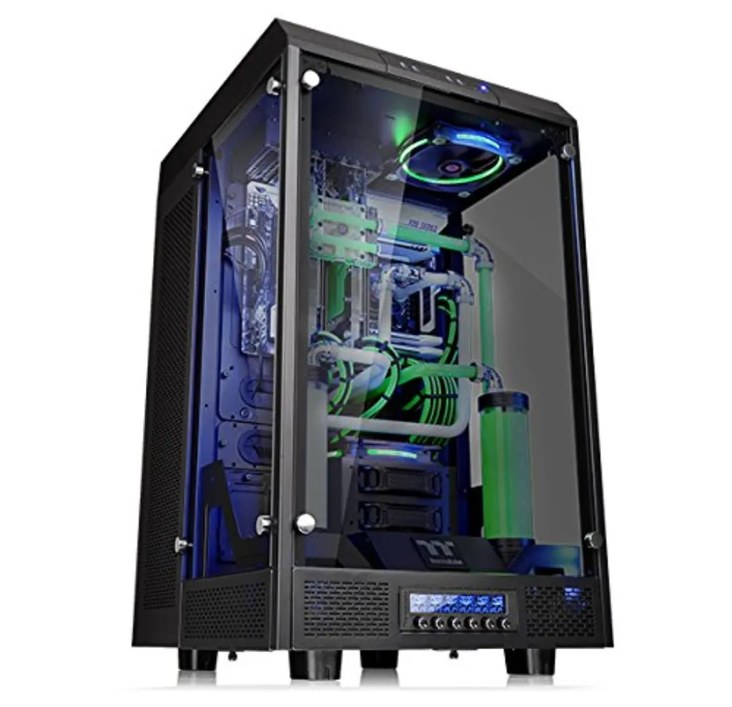 Châssis d'ordinateur Super Tour Vertical entièrement modulaire en verre trempé Thermaltake Tower 900 Edition Black CA-1H1-00F1WN-00 "width =" 375 "height =" 362