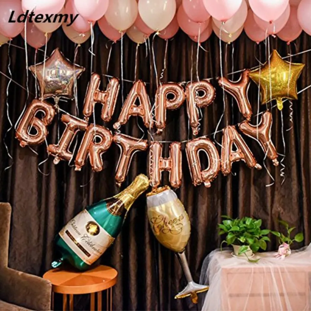 Sur Pinterest 16″alphabet Letter Foil Balloon HAPPY BIRTHDAY Balloons Rose Gold Air